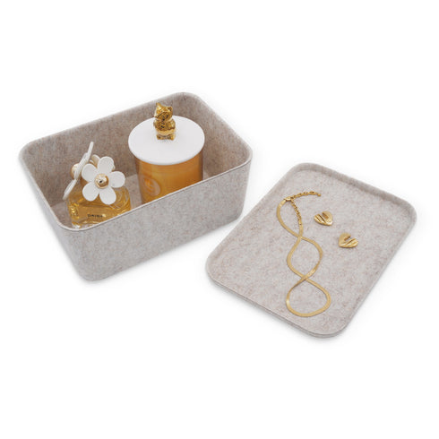 Deep Lidded storage bin medium size