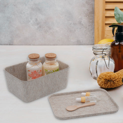 Deep Lidded storage bin medium size