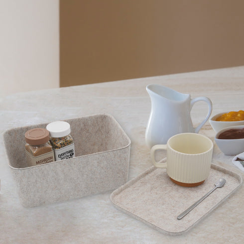 Deep Lidded storage bin medium size