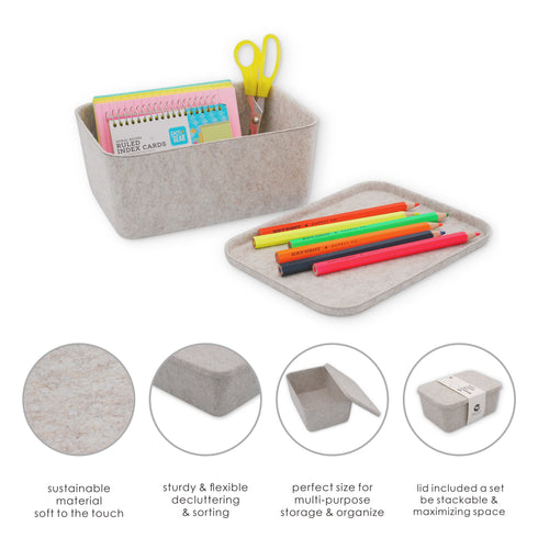 Deep Lidded storage bin medium size