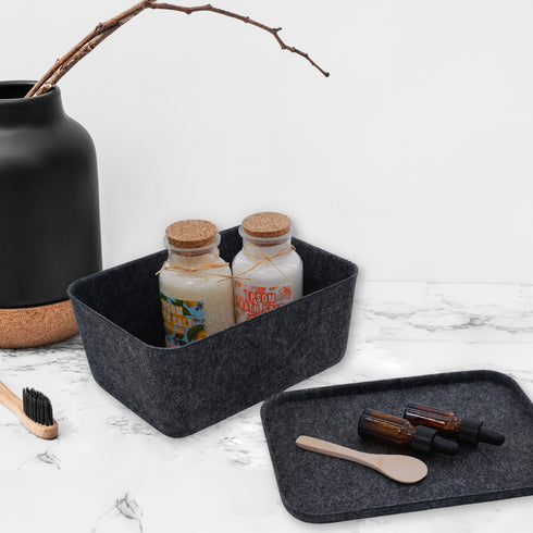 Deep Lidded storage bin medium size