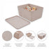 Lidded storage bin for pantry closet shelf cabinet desktop medeium size