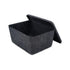 Lidded storage bin for pantry closet shelf cabinet desktop medeium size