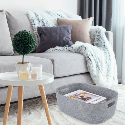 Felt Sleek Open Storage Bin Basket with handles