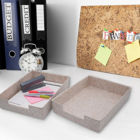 2-piece Stackable Desk Drawer Organizer Trays