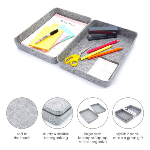 Office Desk Organizers Tray Felt Storage Bins Document File Organizer bin-pack
