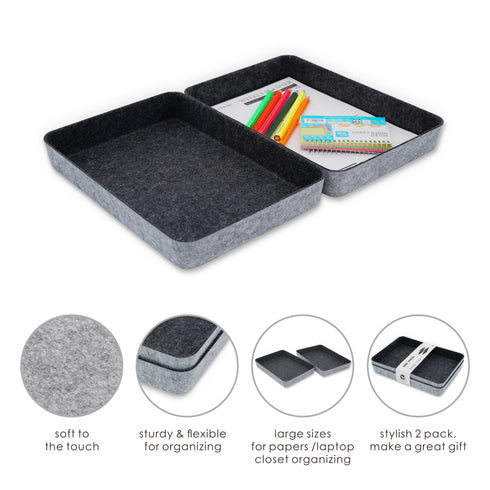 Office Desk Organizers Tray Felt Storage Bins Document File Organizer bin-pack