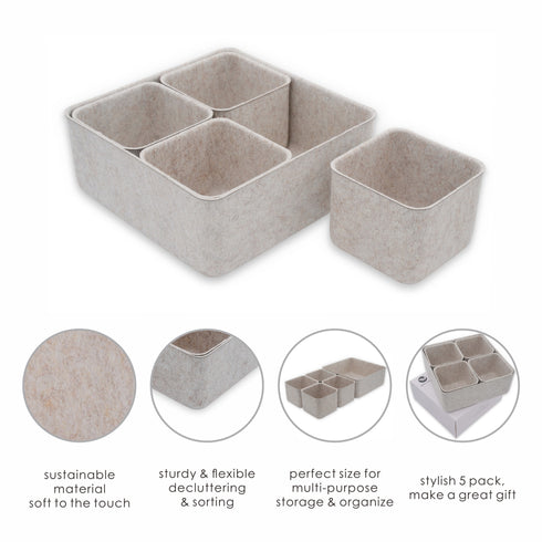 5-piece Storage Bins Set