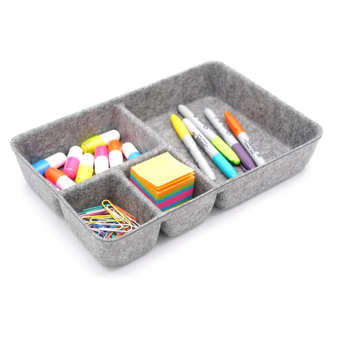 Desk Drawer Organzier Trays With 4 Compartments