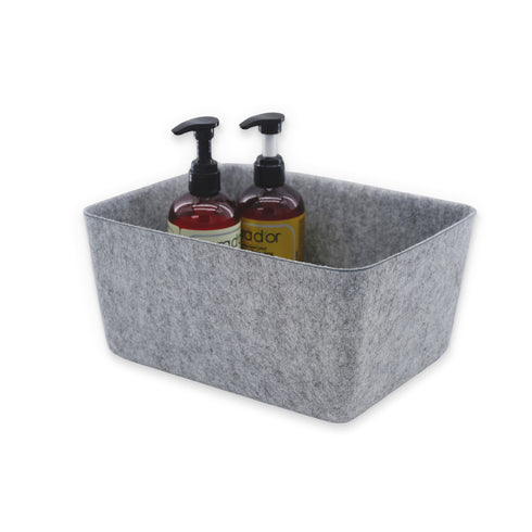 Lidded storage bin for pantry closet shelf cabinet desktop medeium size