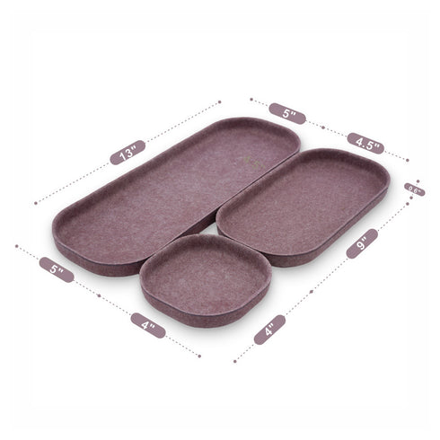 EDC Cathall Felt Pill Shaped Tray 3-piece