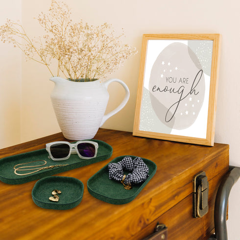 EDC Cathall Felt Pill Shaped Tray 3-piece