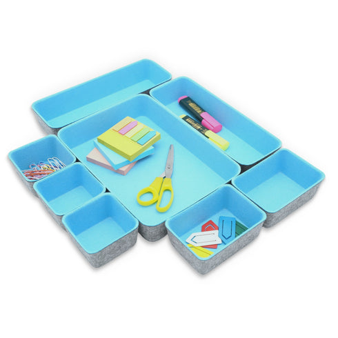 8 Piece Desk Drawer Organizer Trays