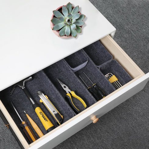 8 Piece Desk Drawer Organizer Trays