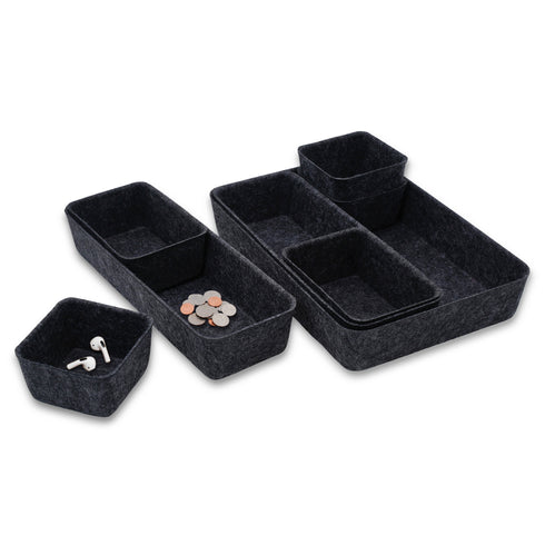 8 Piece Desk Drawer Organizer Trays