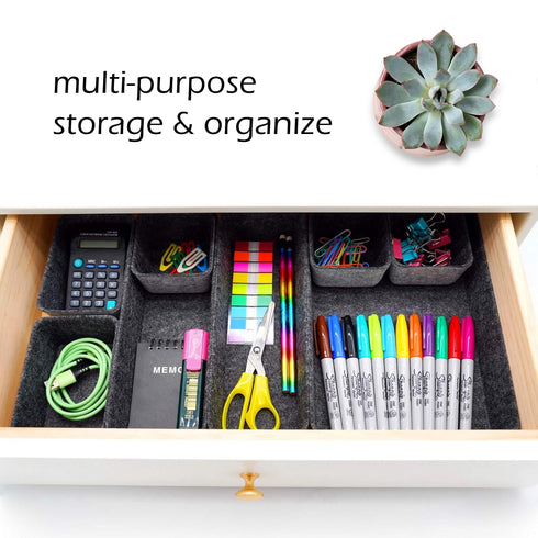 8 Piece Desk Drawer Organizer Trays
