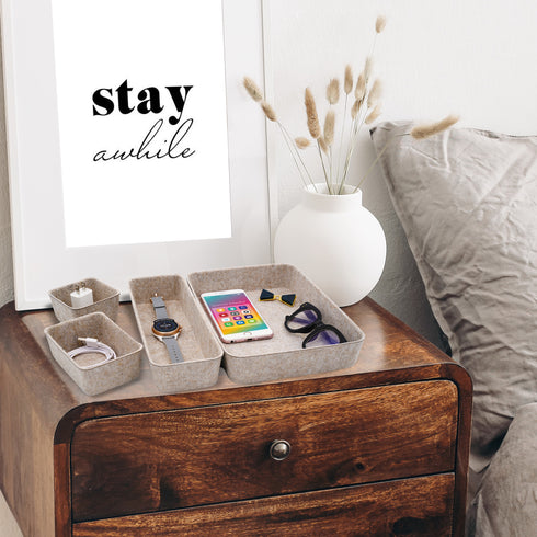 8 Piece Desk Drawer Organizer Trays