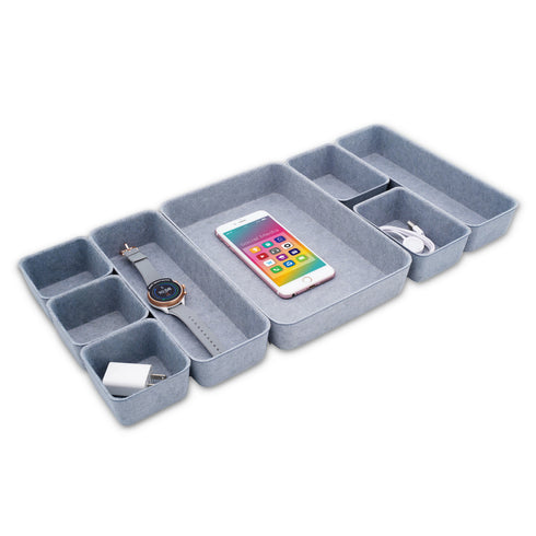 8 Piece Desk Drawer Organizer Trays