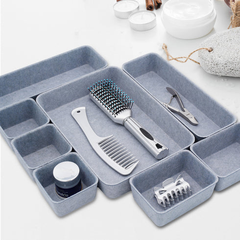 8 Piece Desk Drawer Organizer Trays