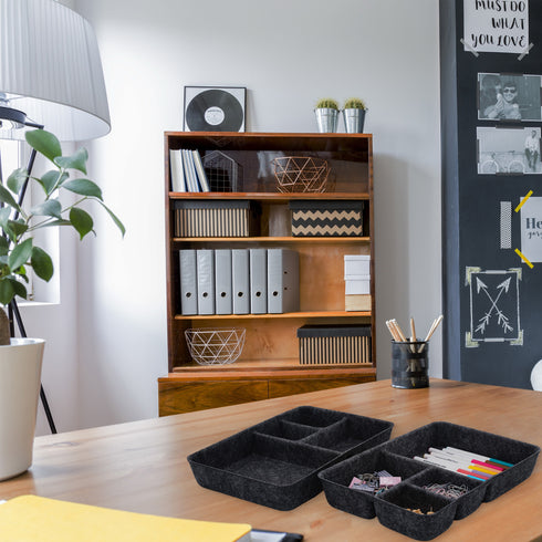 Desk Drawer Organzier Trays With 4 Compartments