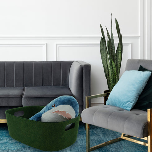 Felt Sleek Open Storage Bin Basket with handles