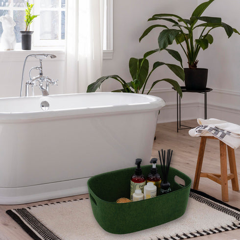 Felt Sleek Open Storage Bin Basket with handles