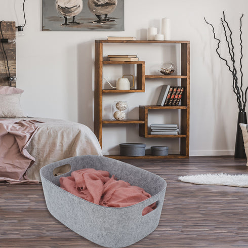 Felt Sleek Open Storage Bin Basket with handles