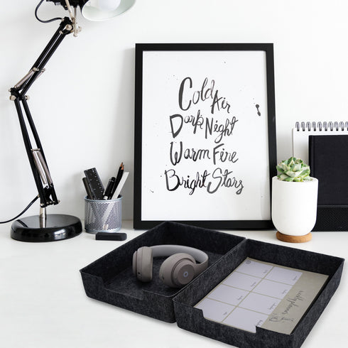 2-piece Stackable Desk Drawer Organizer Trays