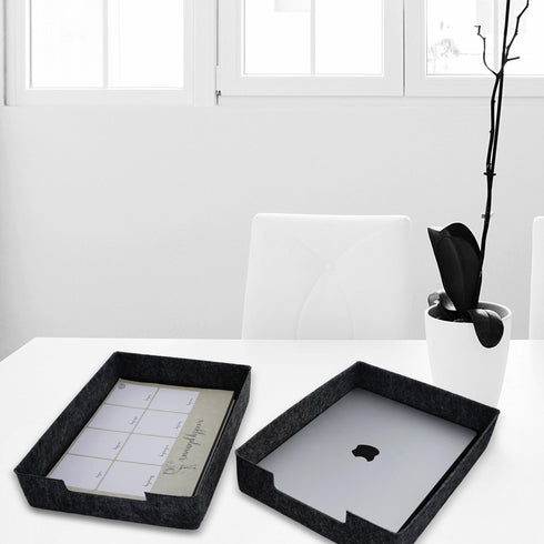 2-piece Stackable Desk Drawer Organizer Trays