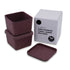 2-piece stackable cubic lidded felt drawer organizer bin