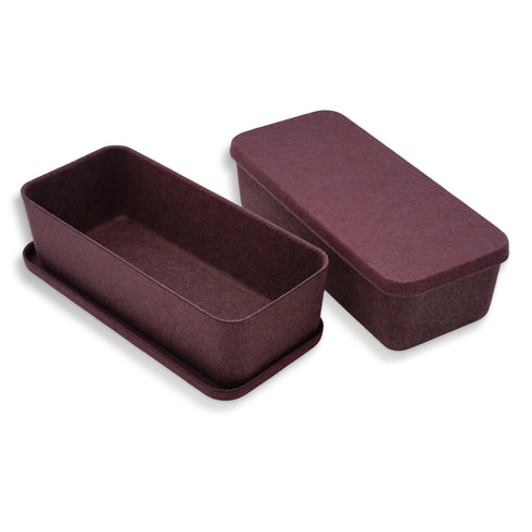Hide Storage stackable Lidded drawer organizer bin desktop long shape