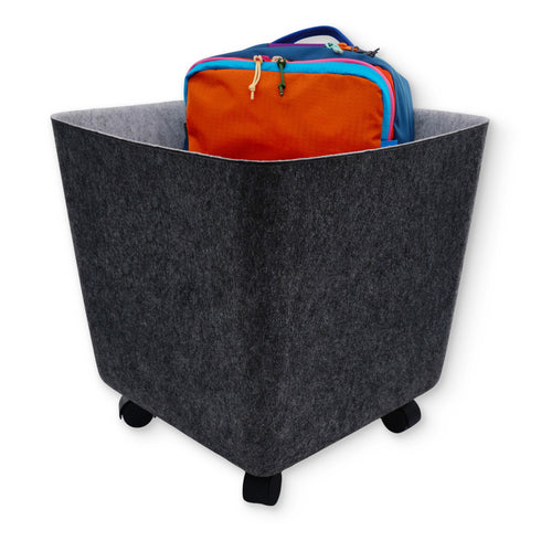 Welaxy large tall rolling felt storage basket with wheels