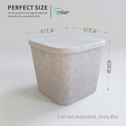 Lidded Hide Storage Felt bin basket stackable and underbed