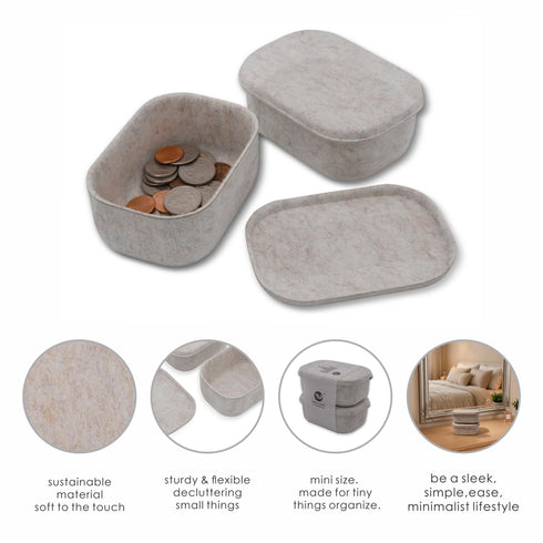 2-Piece Small Lidded Storage Bins