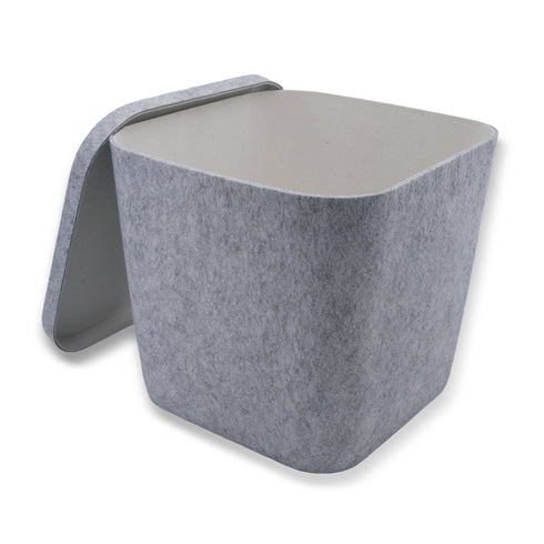 Lidded Hide Storage Felt bin underbed basket