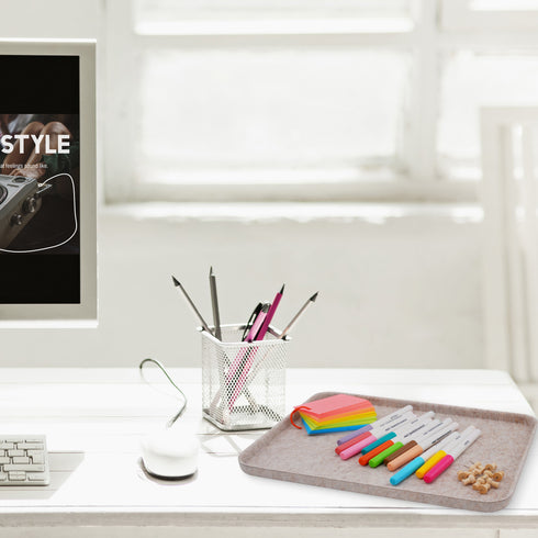 Lidded storage bin for pantry closet shelf cabinet desktop medeium size