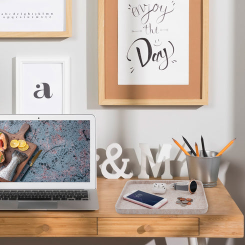 Lidded storage bin for pantry closet shelf cabinet desktop medeium size