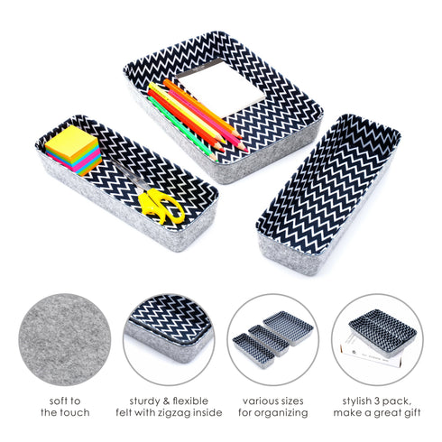 Storage Bins Patterned 3-Piece