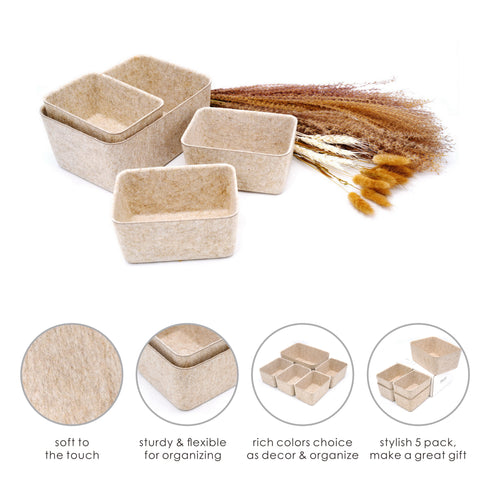 Drawer Organizer 5 Piece Deep Bins