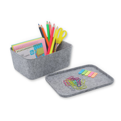 Deep Lidded storage bin medium size