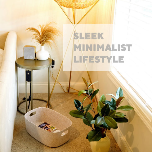 Felt Sleek Open Storage Bin Basket with handles