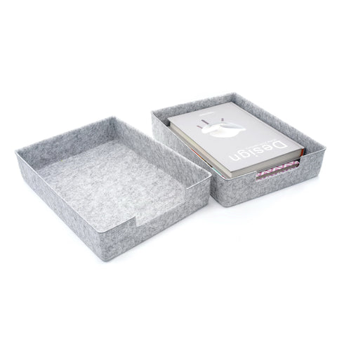 2-piece Stackable Desk Drawer Organizer Trays