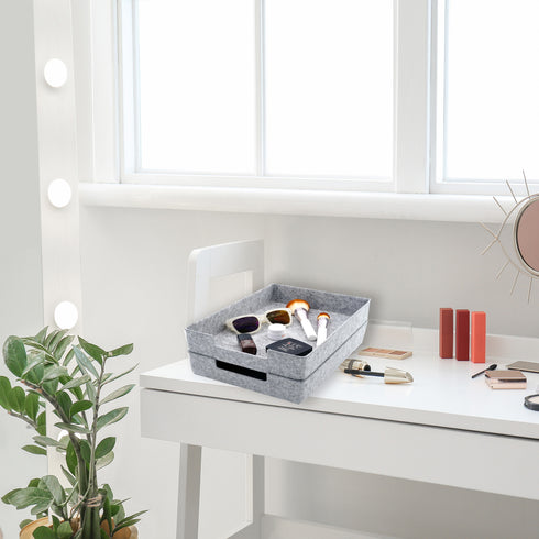 2-piece Stackable Desk Drawer Organizer Trays