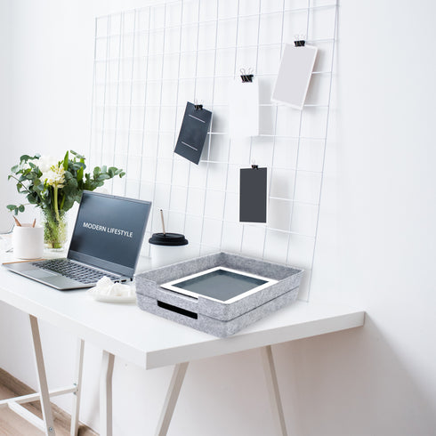 2-piece Stackable Desk Drawer Organizer Trays