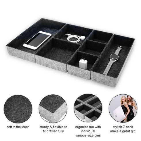 Storage Drawer Organizer Tray - 7 Piece