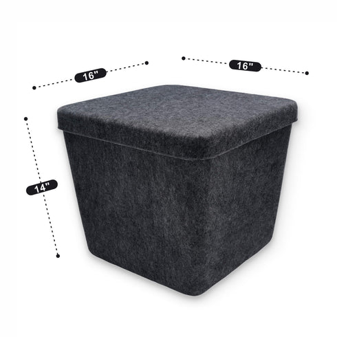 Welaxy large felt lidded hide storage basket multi-use as seating footrest coffee table