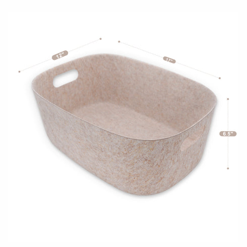 Felt Sleek Open Storage Bin Basket with handles