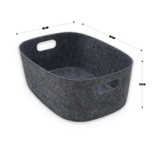 Felt Sleek Open Storage Bin Basket with handles