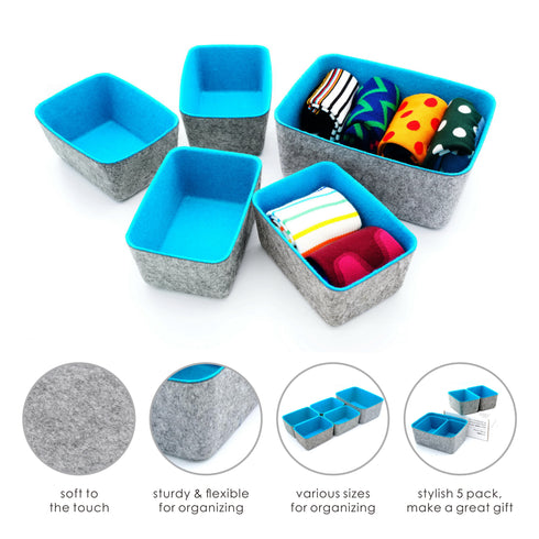 Drawer Organizer 5 Piece Deep Bins