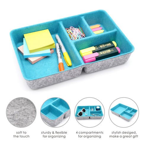 Desk Drawer Organzier Trays With 4 Compartments